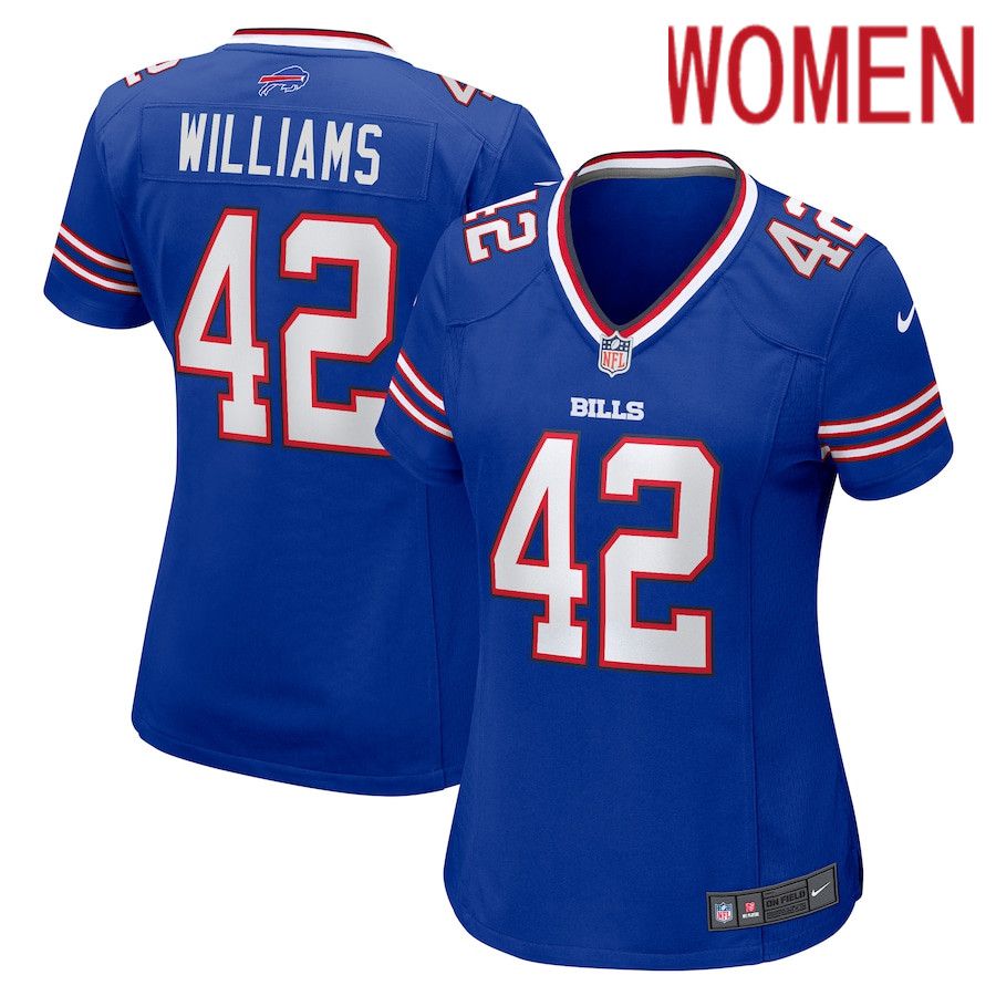 Women Buffalo Bills #42 Dorian Williams Nike Royal Home Game NFL Jersey->youth nfl jersey->Youth Jersey